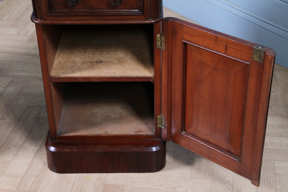 Pair of Antique Victorian Flame Grain Mahogany Bedside Cupboards Restored C1860 View XVI