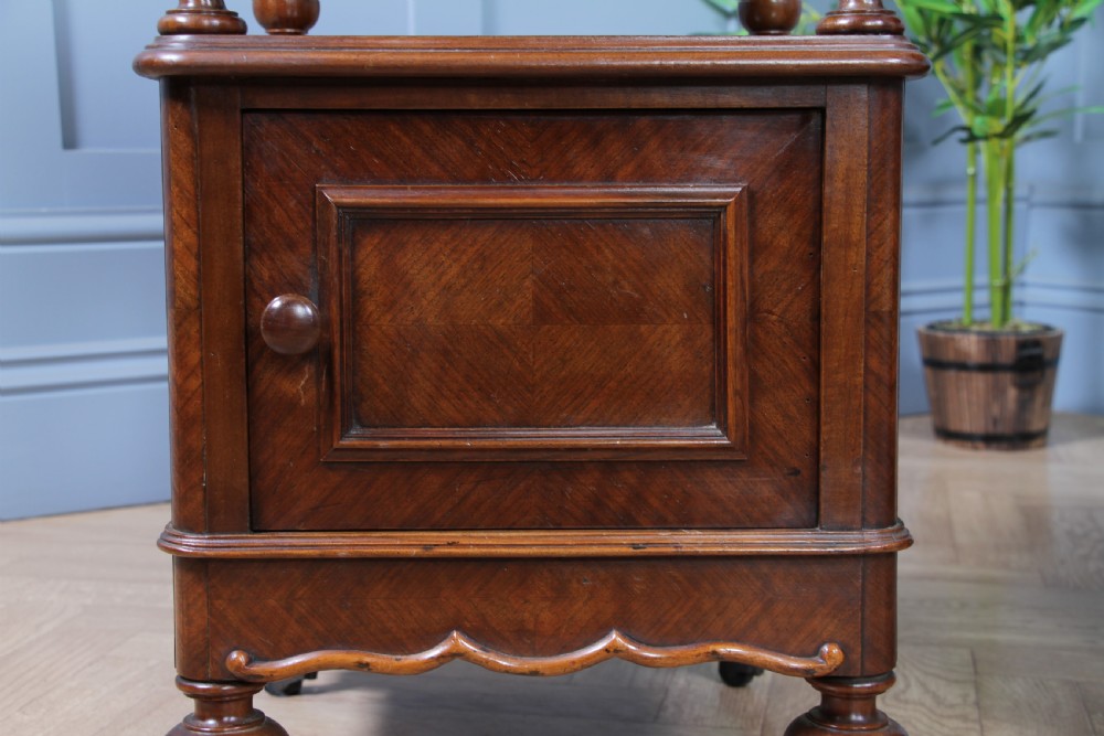 Pair of Antique French 19th Century Parquetry Walnut Bedside Cupboards C1890 View XVII