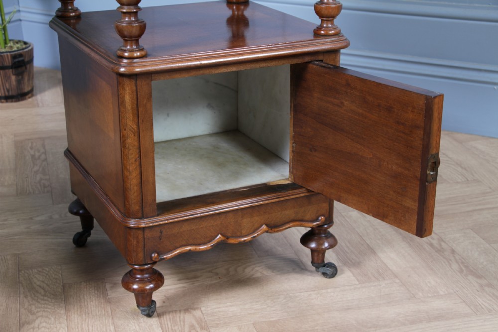 Pair of Antique French 19th Century Parquetry Walnut Bedside Cupboards C1890 View XXI