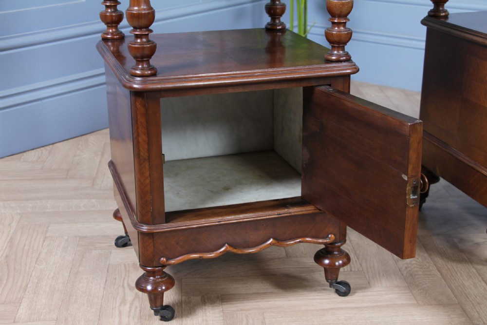 Pair of Antique French 19th Century Parquetry Walnut Bedside Cupboards C1890 View XXII