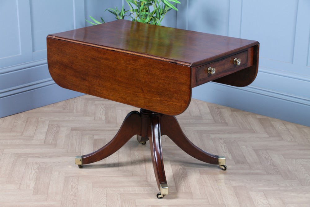 Antique Original Georgian Mahogany Pembroke Pedestal Dining Table