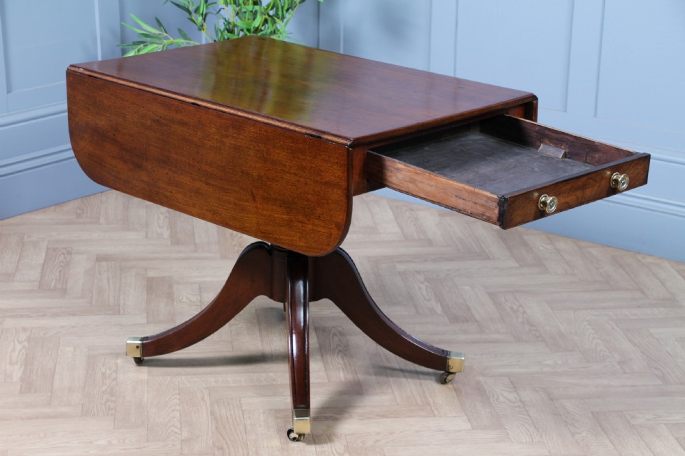 Antique Original Georgian Mahogany Pembroke Pedestal Dining Table View II