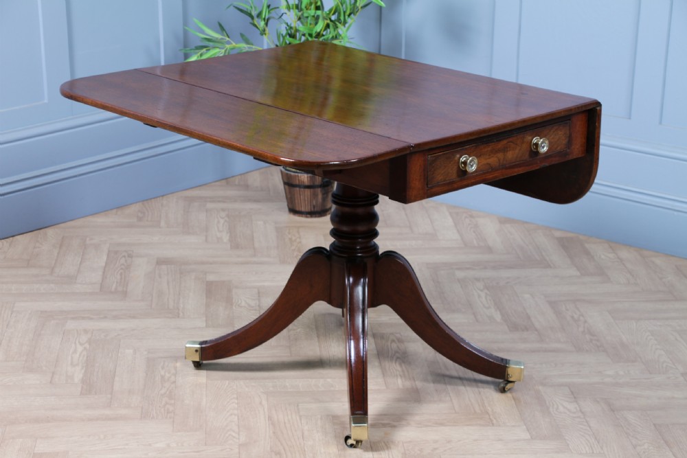 Antique Original Georgian Mahogany Pembroke Pedestal Dining Table View III