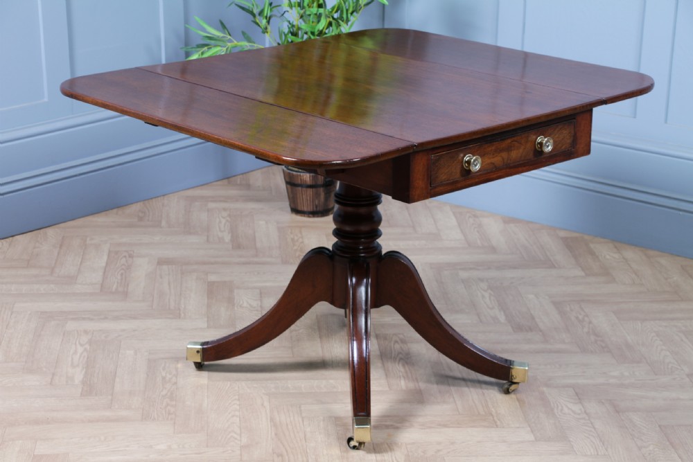 Antique Original Georgian Mahogany Pembroke Pedestal Dining Table View VII