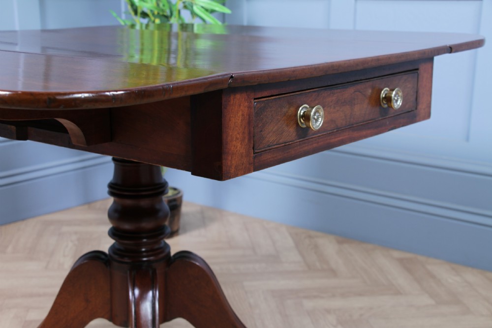 Antique Original Georgian Mahogany Pembroke Pedestal Dining Table View VIII