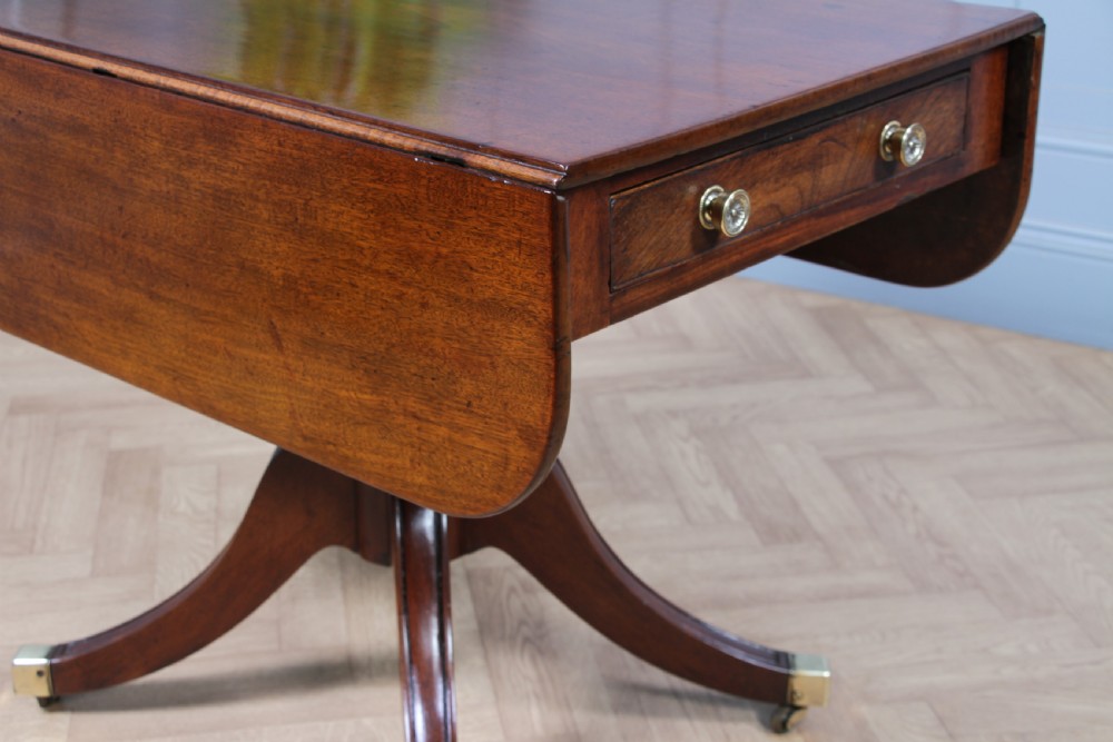 Antique Original Georgian Mahogany Pembroke Pedestal Dining Table View IX
