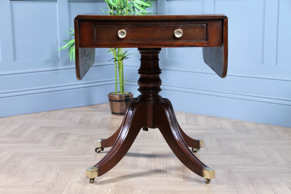 Antique Original Georgian Mahogany Pembroke Pedestal Dining Table View XI