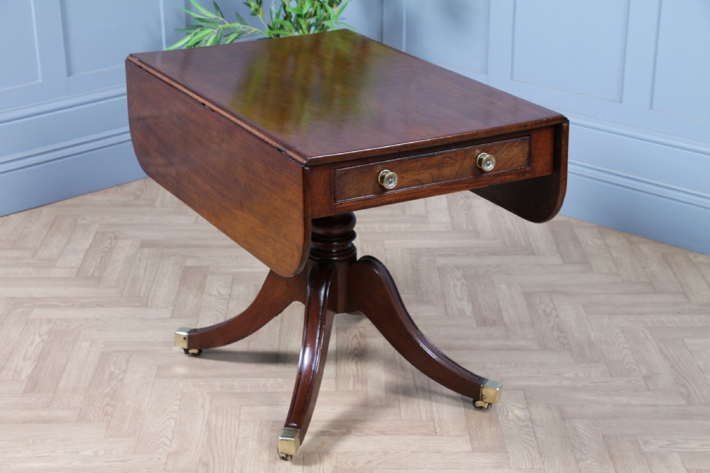 Antique Original Georgian Mahogany Pembroke Pedestal Dining Table View XII