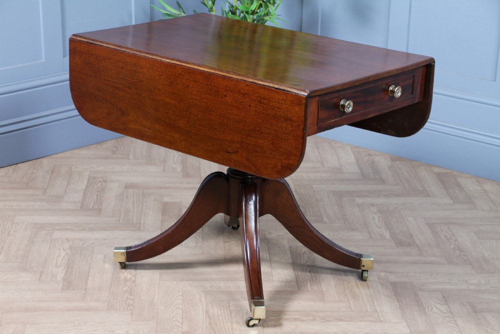 Antique Original Georgian Mahogany Pembroke Pedestal Dining Table View XVII