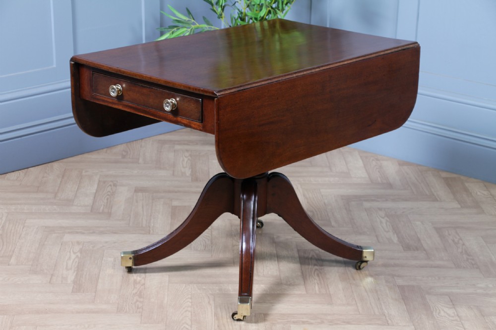 Antique Original Georgian Mahogany Pembroke Pedestal Dining Table View XVIII
