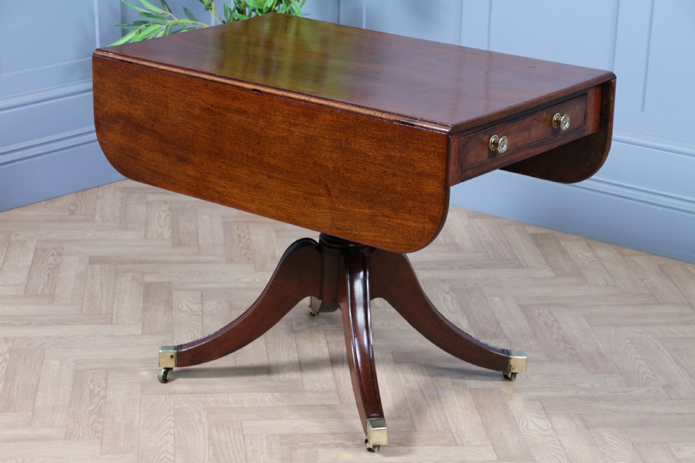 Antique Original Georgian Mahogany Pembroke Pedestal Dining Table View XIX