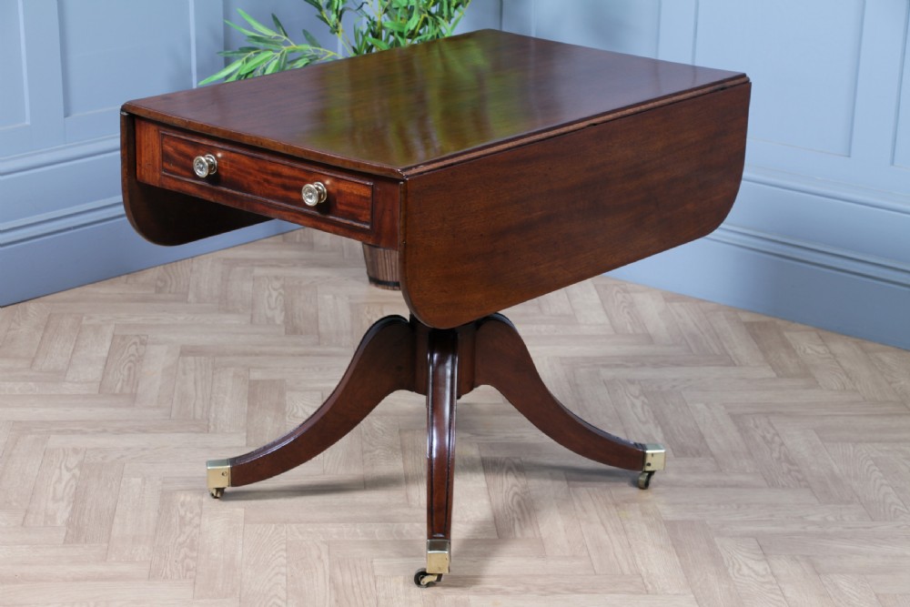 Antique Original Georgian Mahogany Pembroke Pedestal Dining Table View XX