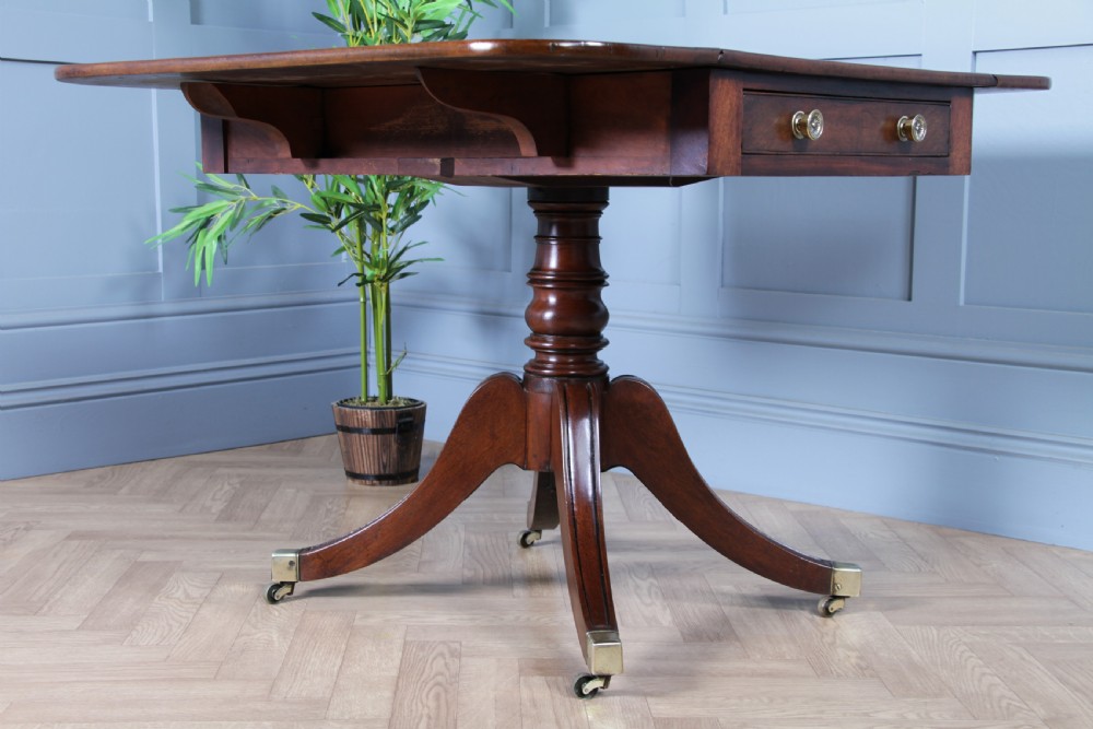Antique Original Georgian Mahogany Pembroke Pedestal Dining Table View XXI