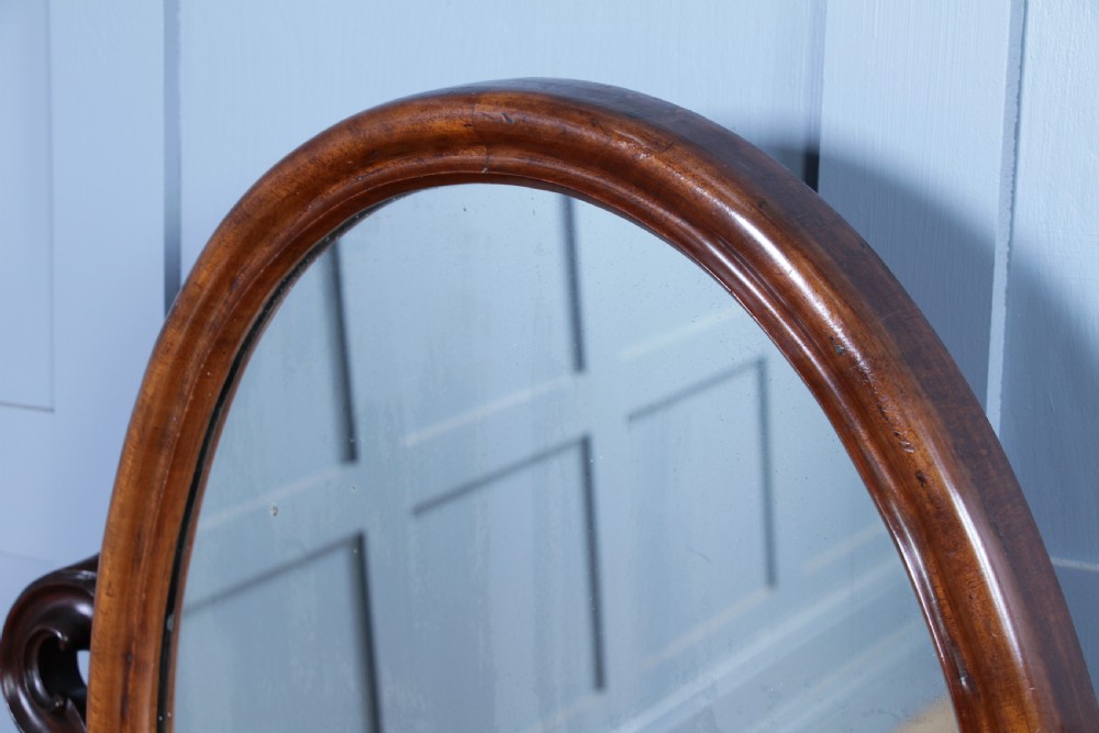 Antique Large Victorian Flame Mahogany Carved Duchess Dressing Table With Mirror View XI