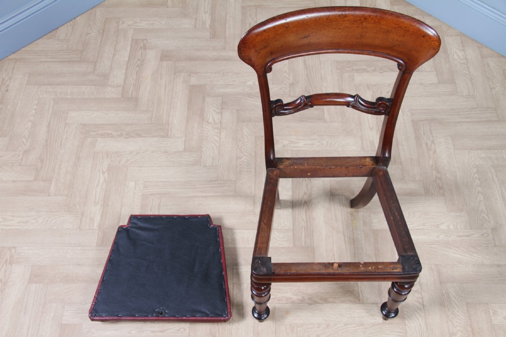Set of 4 Antique Early Victorian Carved Crown Balloon Back Mahogany Dining Chairs C1840 View XIII