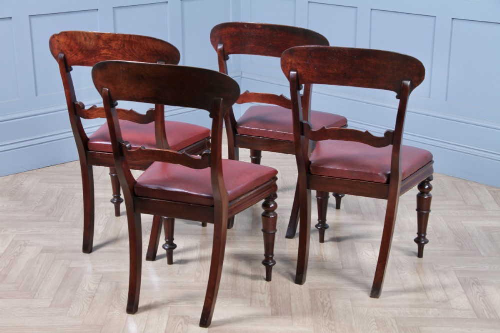 Set of 4 Antique Early Victorian Carved Crown Balloon Back Mahogany Dining Chairs C1840 View XIV