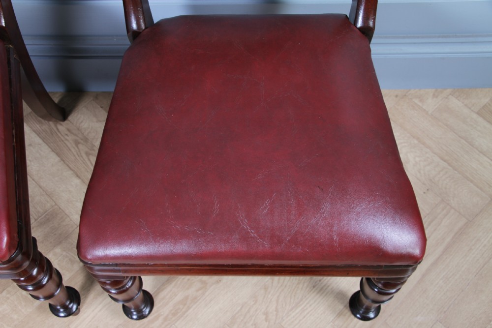 Set of 4 Antique Early Victorian Carved Crown Balloon Back Mahogany Dining Chairs C1840 View XVI