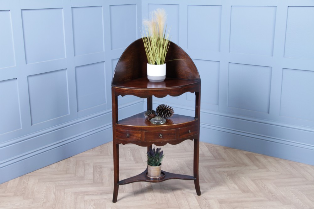 Antique Georgian Mahogany Inlaid Corner Occasional Table