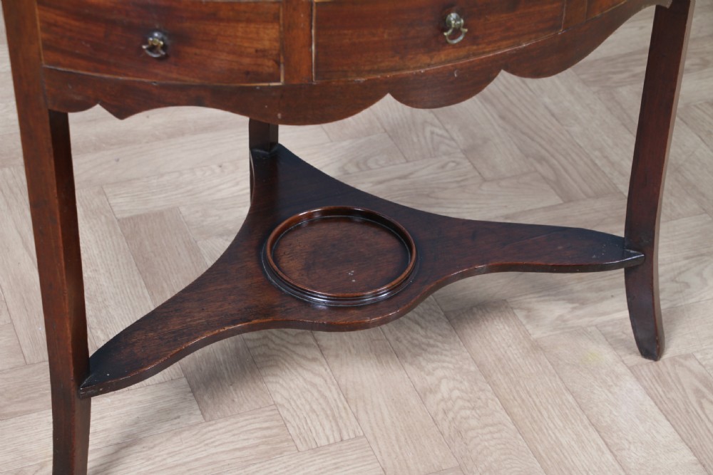 Antique Georgian Mahogany Inlaid Corner Occasional Table View VIII