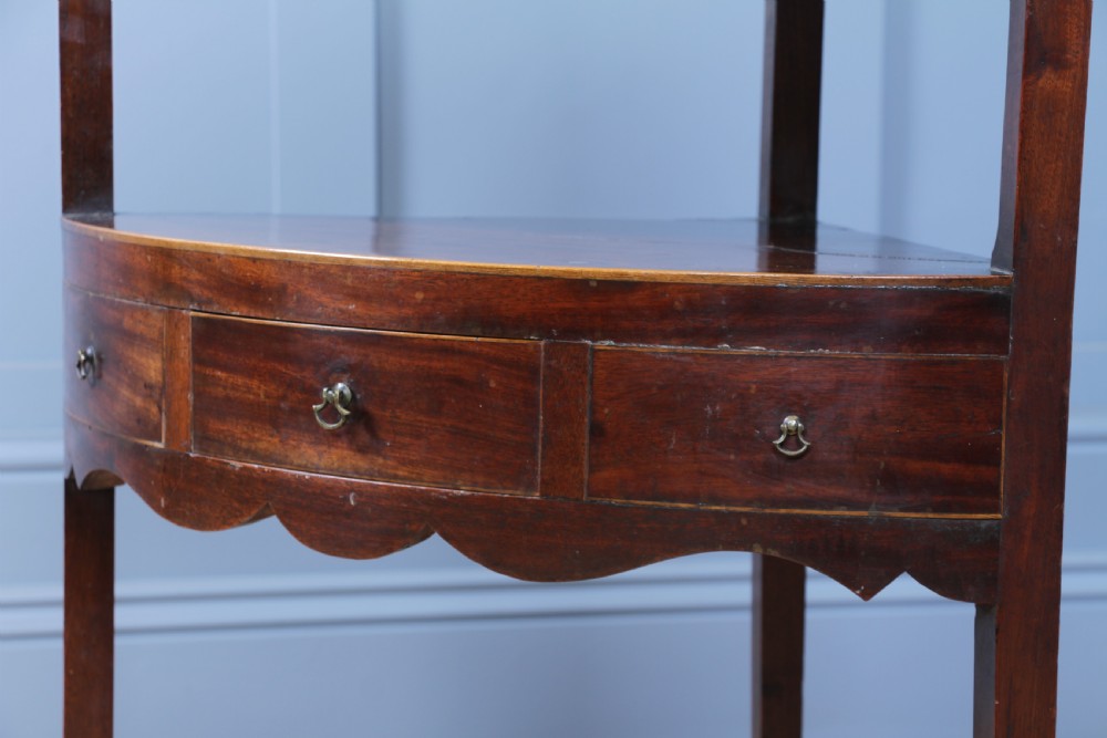 Antique Georgian Mahogany Inlaid Corner Occasional Table View XIII