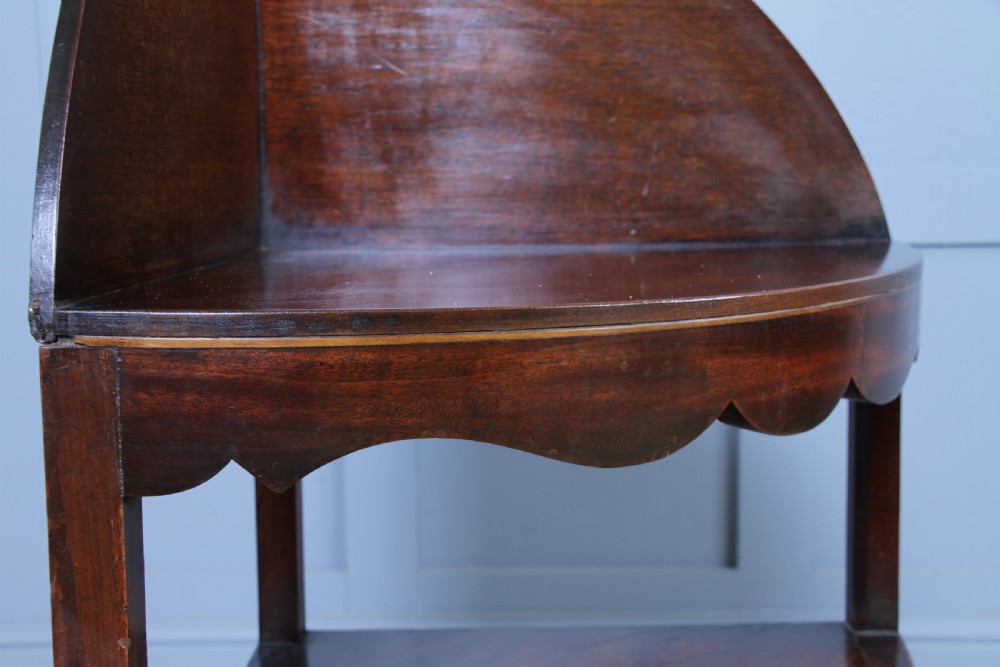 Antique Georgian Mahogany Inlaid Corner Occasional Table View XIV
