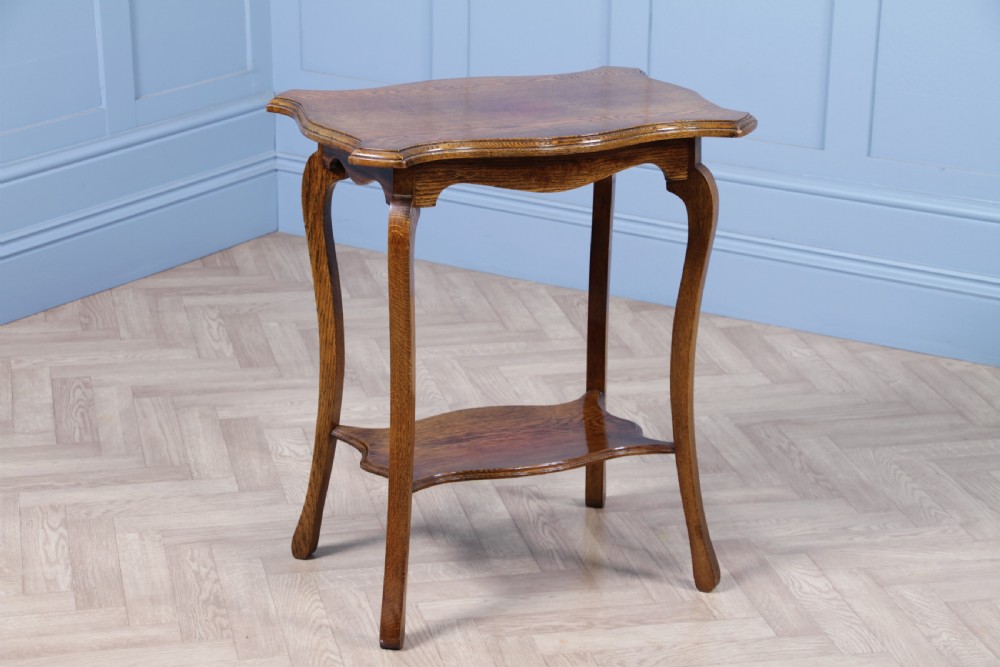 Original Antique Solid Light Oak Plant Lamp Side Table Occasional C1910
