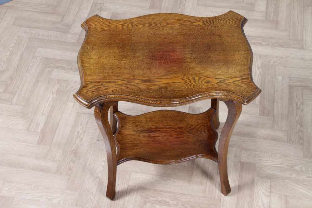 Original Antique Solid Light Oak Plant Lamp Side Table Occasional C1910
 View IV