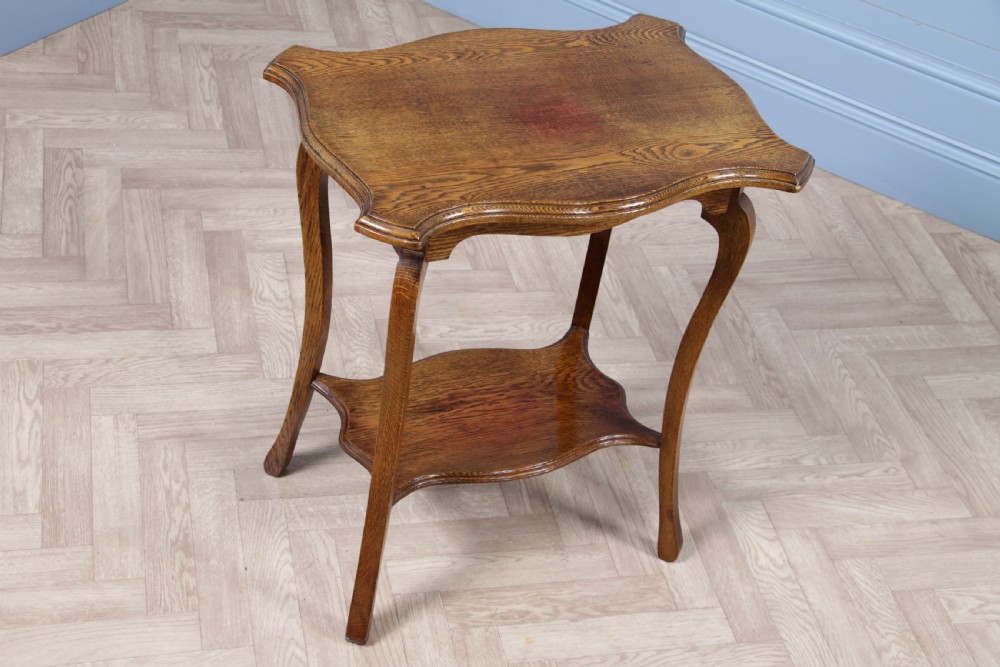 Original Antique Solid Light Oak Plant Lamp Side Table Occasional C1910
 View V
