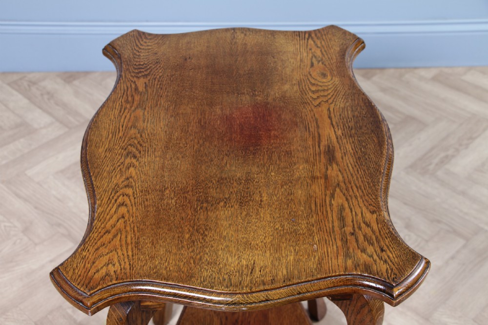 Original Antique Solid Light Oak Plant Lamp Side Table Occasional C1910
 View IX