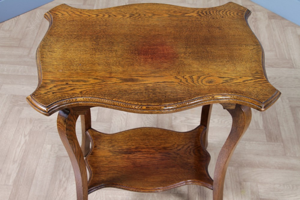 Original Antique Solid Light Oak Plant Lamp Side Table Occasional C1910
 View X