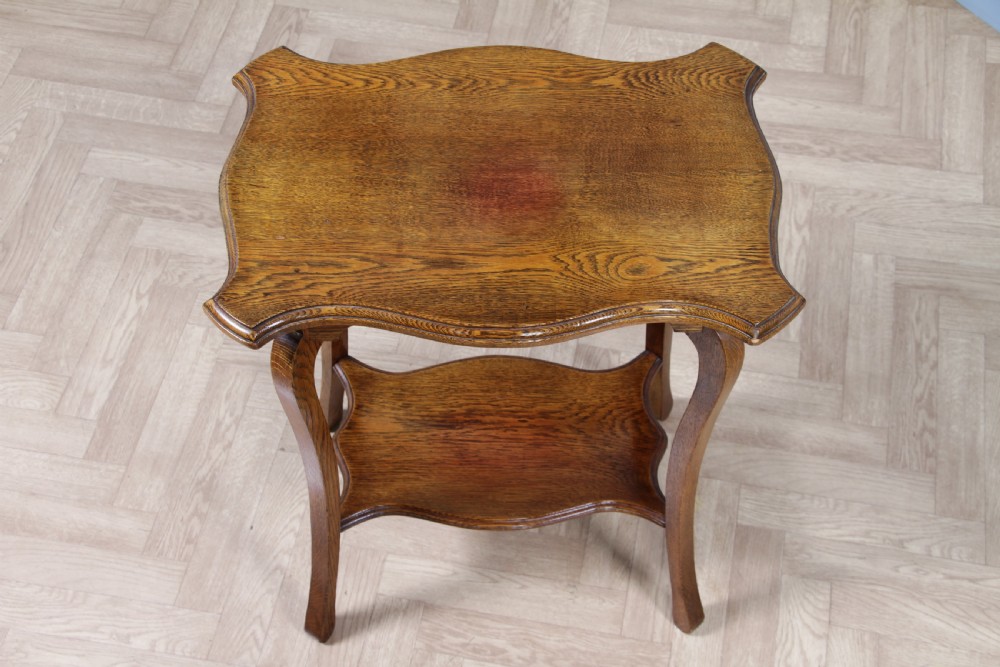 Original Antique Solid Light Oak Plant Lamp Side Table Occasional C1910
 View XI