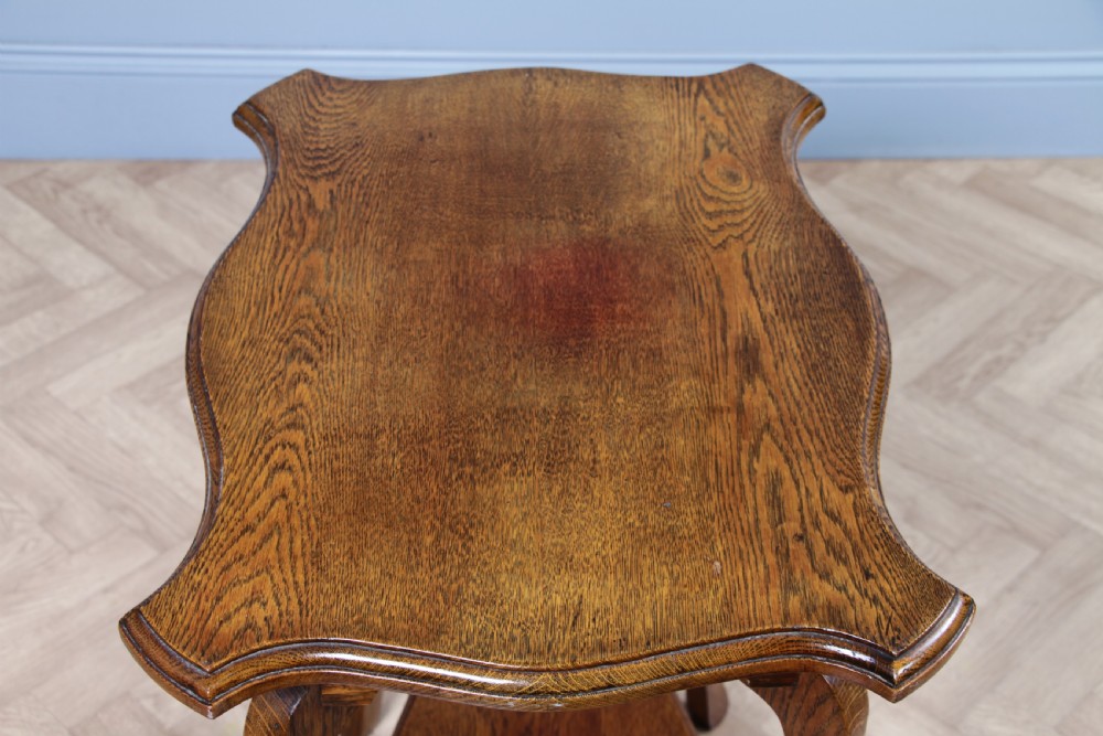 Original Antique Solid Light Oak Plant Lamp Side Table Occasional C1910
 View XIII