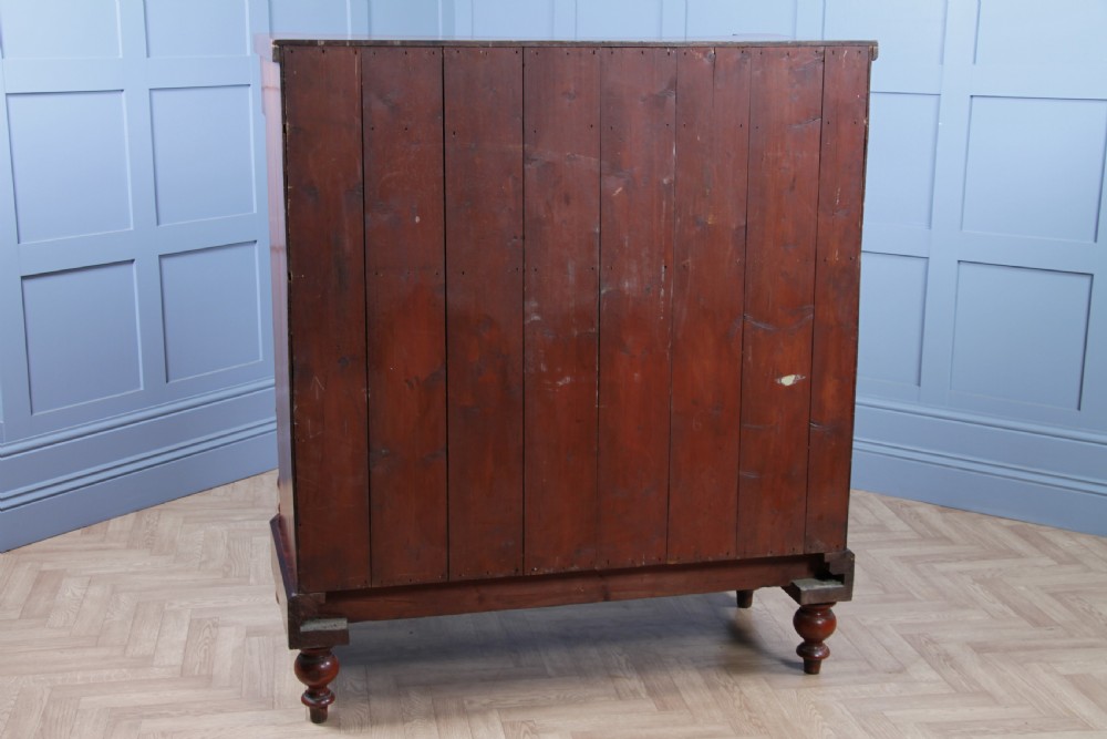 Original Antique Victorian Grand Flame Grain Mahogany Scottish Chest of 8 Drawers View XXII