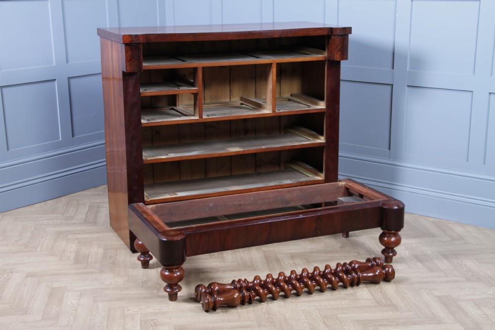 Original Antique Victorian Grand Flame Grain Mahogany Scottish Chest of 8 Drawers View XXIII