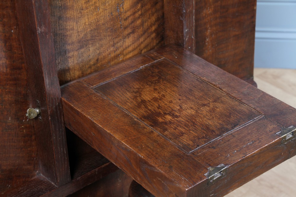 Antique Georgian Country Fiddle back Oak Flip Top Dining Table and 5 Matching Chairs 1798 View VII