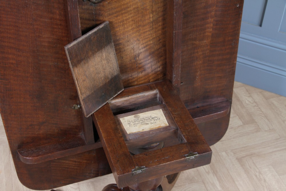 Antique Georgian Country Fiddle back Oak Flip Top Dining Table and 5 Matching Chairs 1798 View VIII