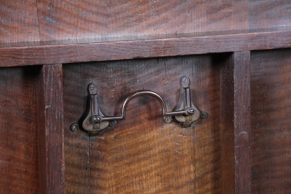 Antique Georgian Country Fiddle back Oak Flip Top Dining Table and 5 Matching Chairs 1798 View XI