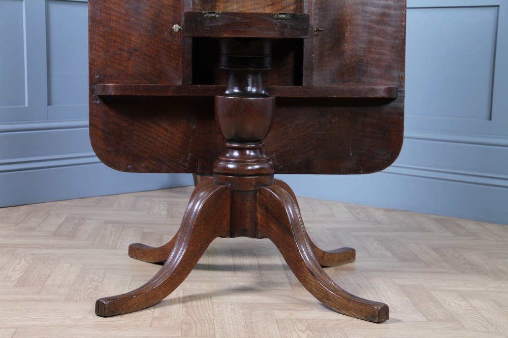Antique Georgian Country Fiddle back Oak Flip Top Dining Table and 5 Matching Chairs 1798 View XXII