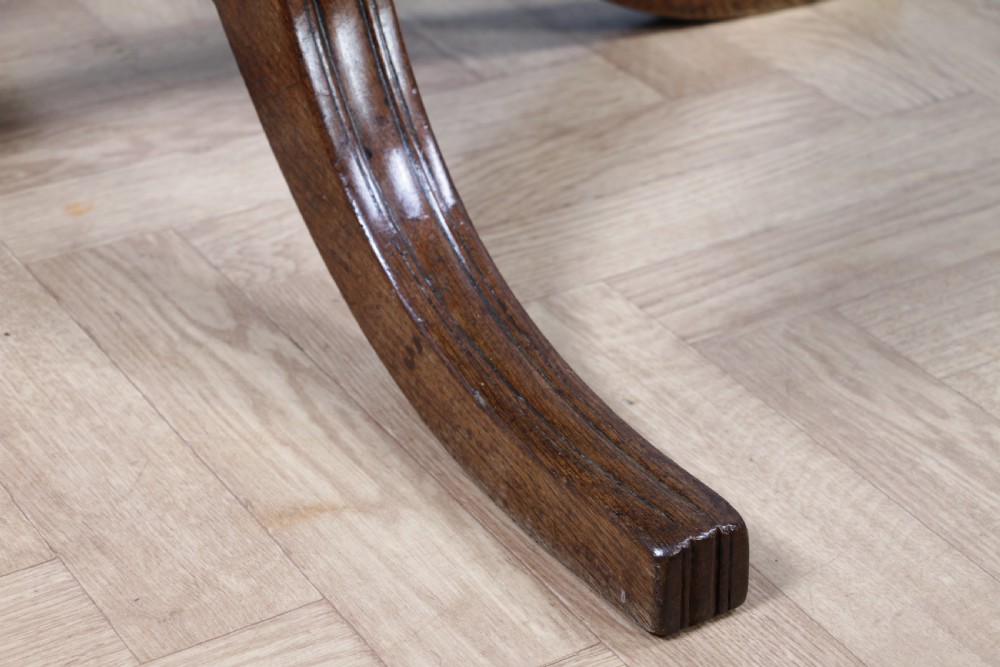 Antique Georgian Country Fiddle back Oak Flip Top Dining Table and 5 Matching Chairs 1798 View XXIV