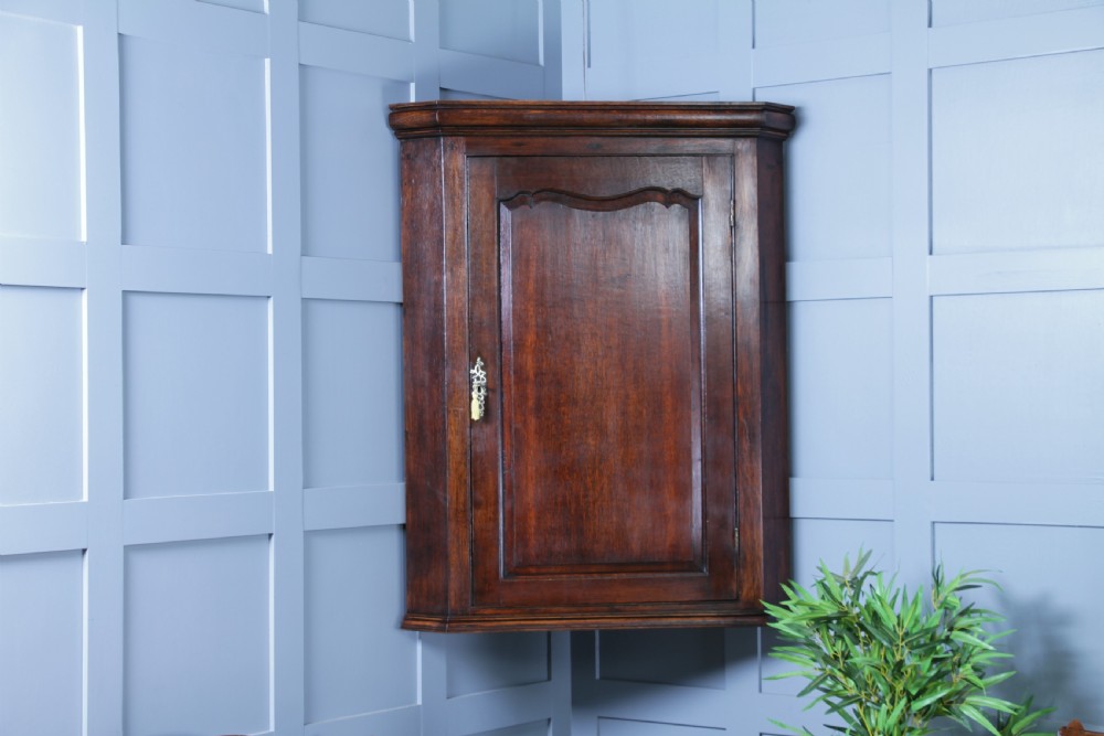 Antique Georgian Oak Large Corner Wall Hanging Drinks Cupboard C1830
 View VI