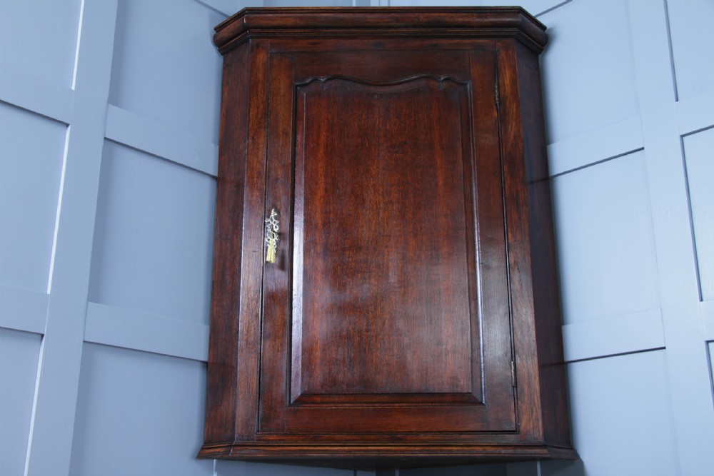 Antique Georgian Oak Large Corner Wall Hanging Drinks Cupboard C1830
 View XVI