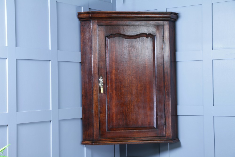 Antique Georgian Oak Large Corner Wall Hanging Drinks Cupboard C1830
 View XVII