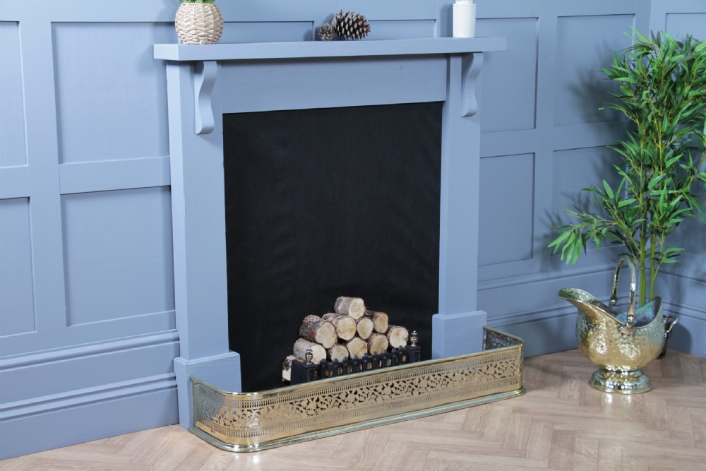 Antique Original Victorian Polished Brass Pierced Fretwork Fire Place Fender C1880 View III