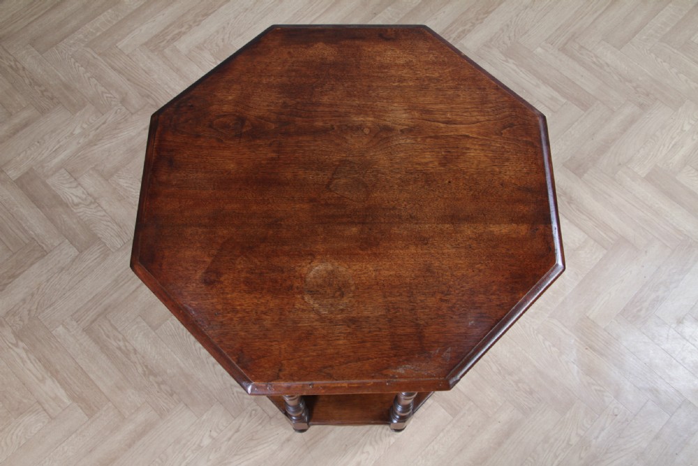 Antique Original Edwardian Carved Walnut Octagonal Entrance Hall Centre Table View IV
