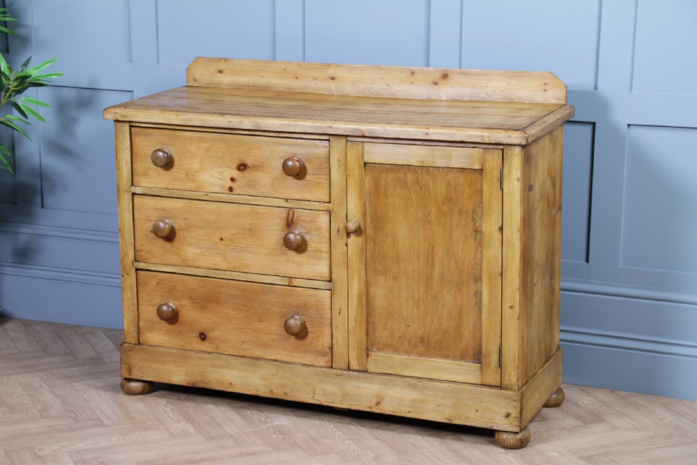 Original Antique Victorian Stripped Pine Kitchen Chest of drawers C1880