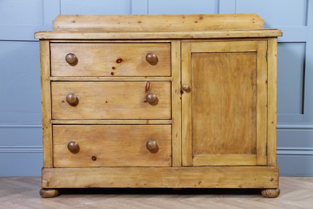 Original Antique Victorian Stripped Pine Kitchen Chest of drawers C1880 View III