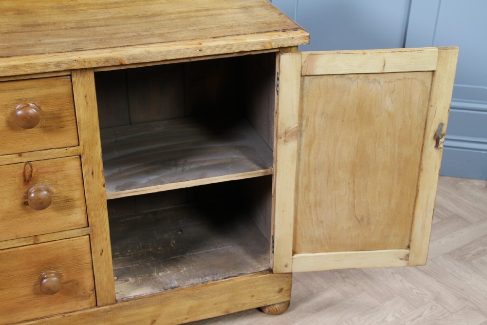 Original Antique Victorian Stripped Pine Kitchen Chest of drawers C1880 View VII