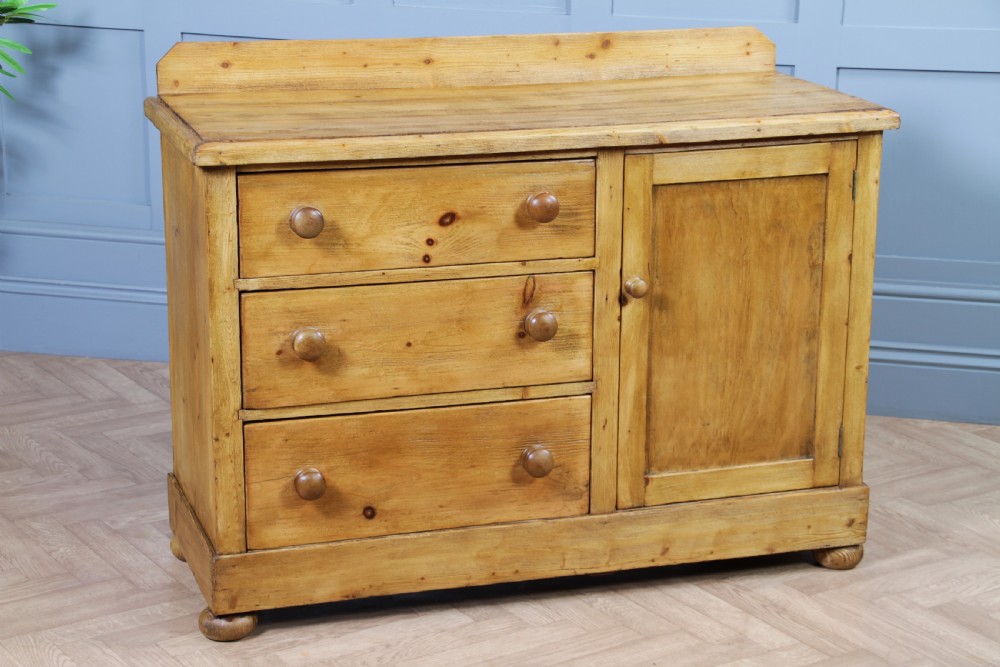Original Antique Victorian Stripped Pine Kitchen Chest of drawers C1880 View IX