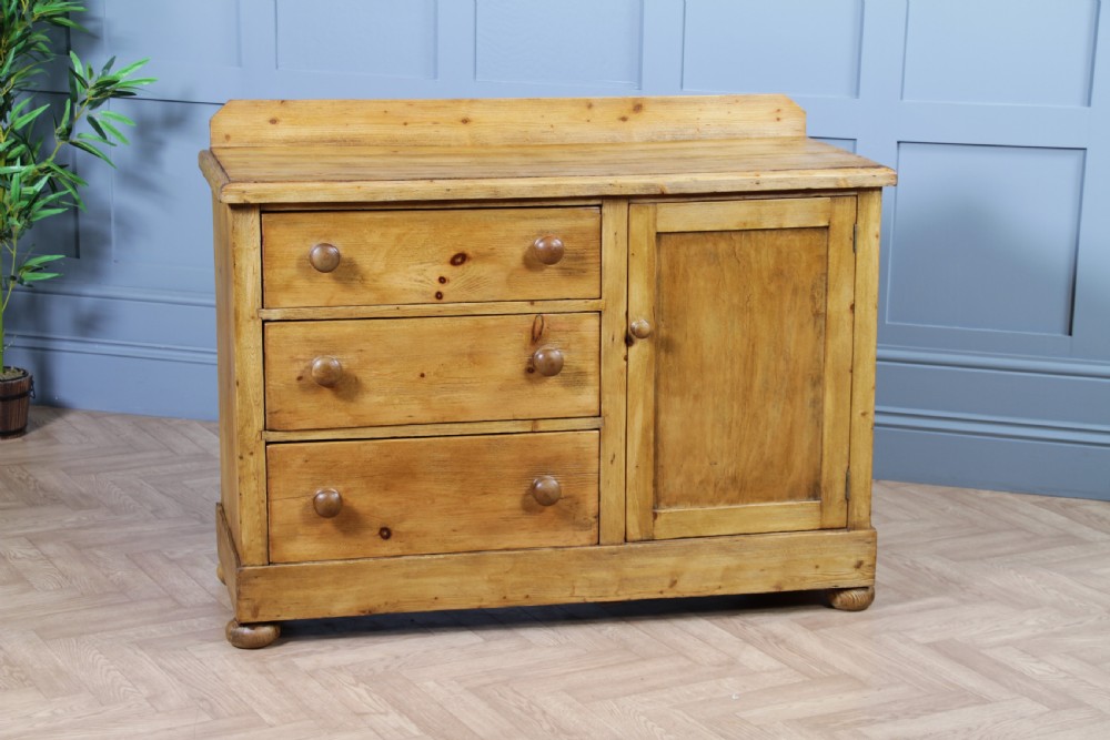 Original Antique Victorian Stripped Pine Kitchen Chest of drawers C1880 View X