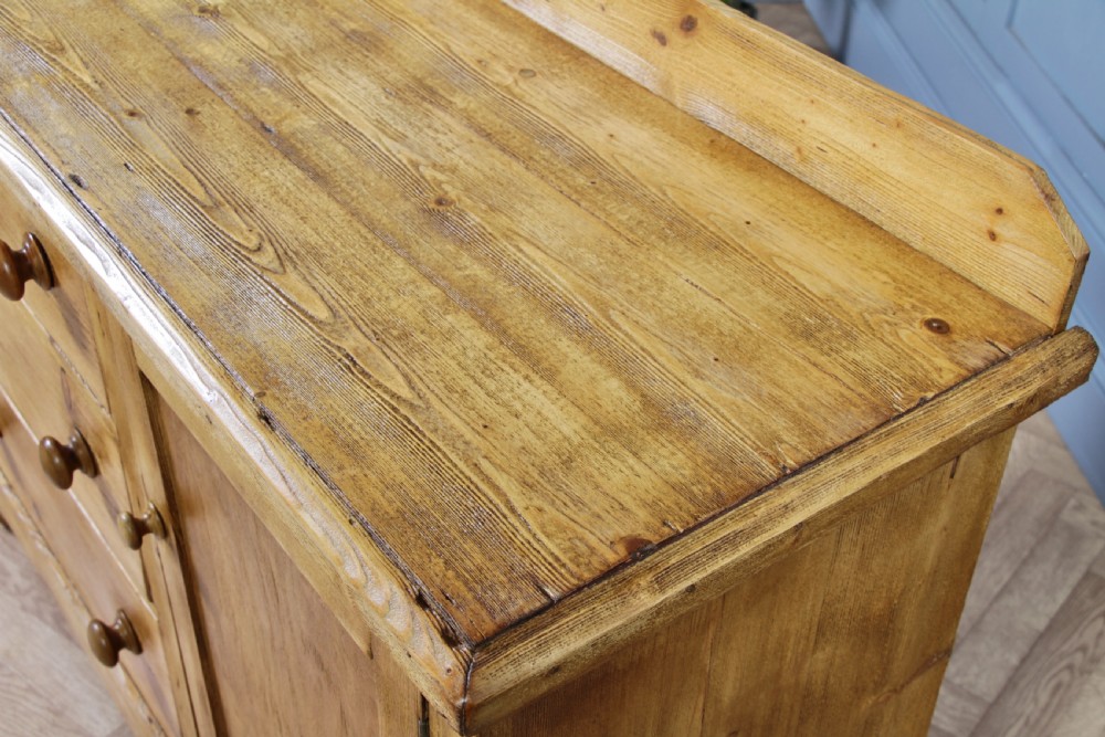 Original Antique Victorian Stripped Pine Kitchen Chest of drawers C1880 View XI